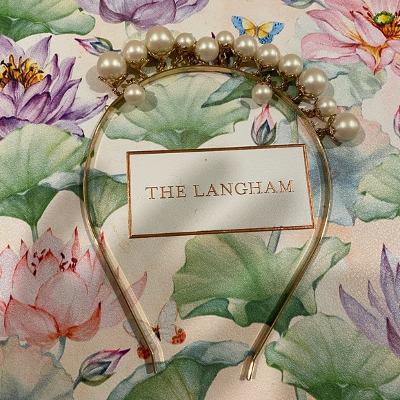 Kate spade imitation petal pearls gold headband - Picture 7 of 8